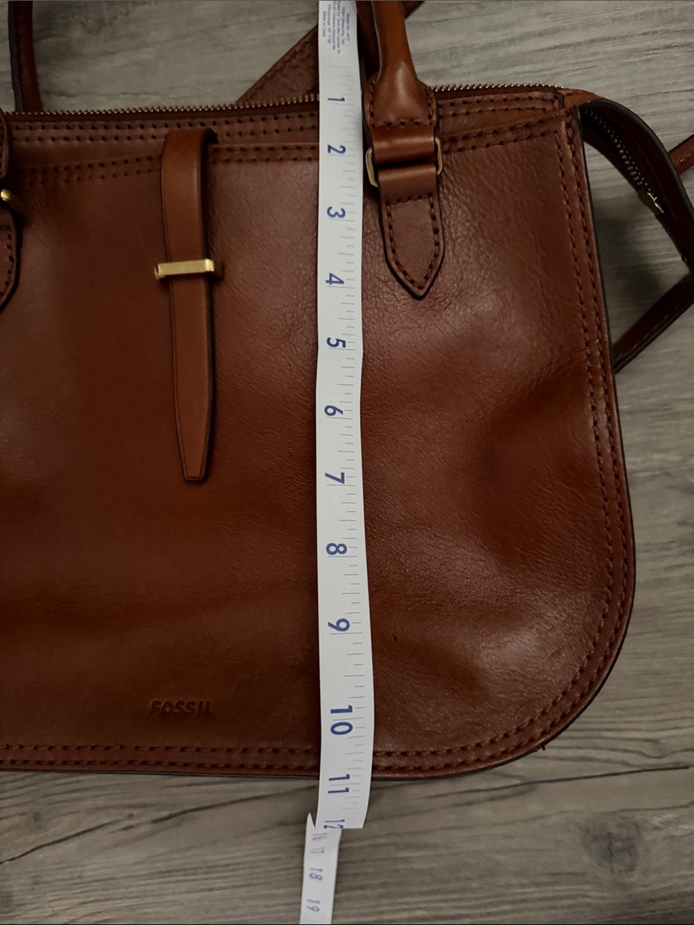 Fossil Ryder Satchel Brown Leather Crossbody - Picture 9 of 10